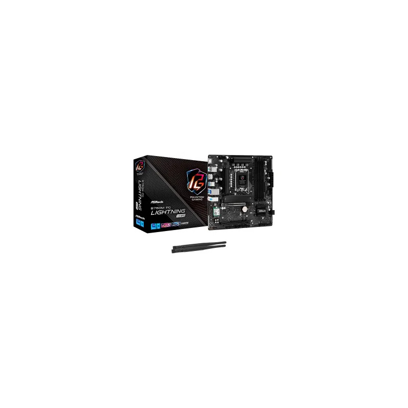 MBO ASROCK B760M PG LIGHTNING WiFi 14-13-12VA LGA1700 DDR5-7200 HDMI DP 2M.2 USB-C PCIE4.0
