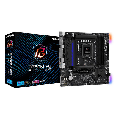 MBO ASROCK B760M PG RIPTIDE 14va. LGA1700 4DDR5 WIFI HDMI DP M.2 13USB 4SATA3 PCIE4.0 mATX