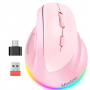 MOUSE WIRELESS ERGONOMICO MT-BTM010R ROSADO MEETION