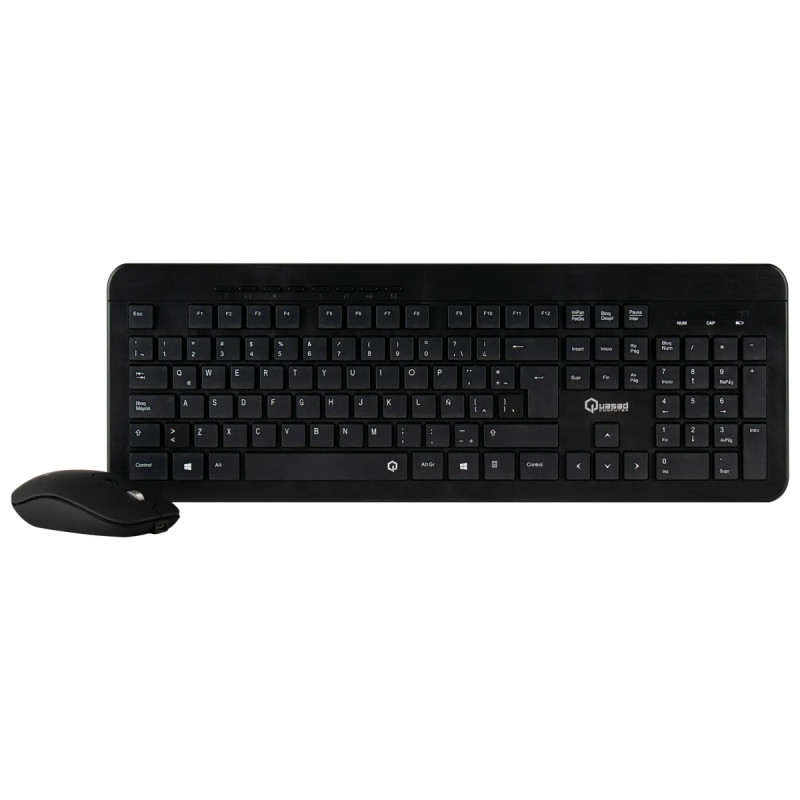 COMBO TECLADO-MOUSE RECARGABLE MULT. QUASAD QC-4583G WIRELESS NEGRO