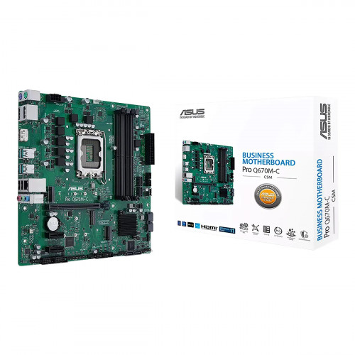 MBO ASUS PRO Q670M-C-CSM 13VA-12VA LGA1700 4DDR5-5600 2DP HDMI 2M.2 6USB PCIE4.0 MATX
