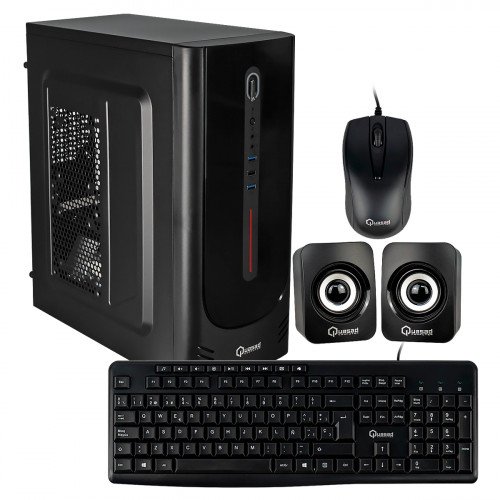 CASE QUASAD C3156 2USB3.0 USB2.0 24-4 PINES 2SATA 2USB3.0 1USB2.0 TECL. MOU. PAR. FP NEGRO