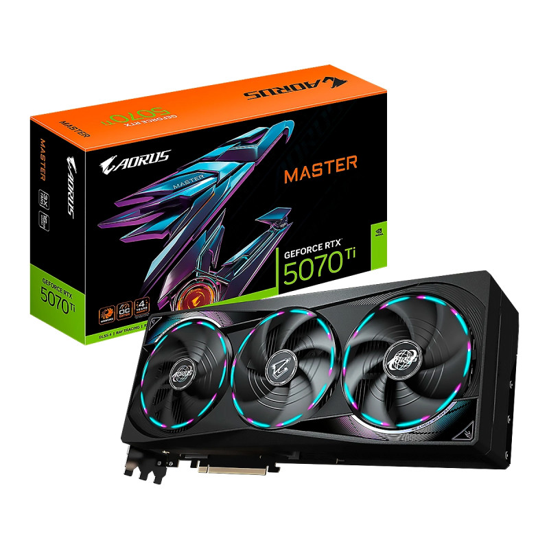 VIDEO GIGABYTE AORUS GeForce RTX-5070 TI MASTER 16GB 256BIT GDDR7 HDMI 3DP 3Vent. PCIe 5.0
