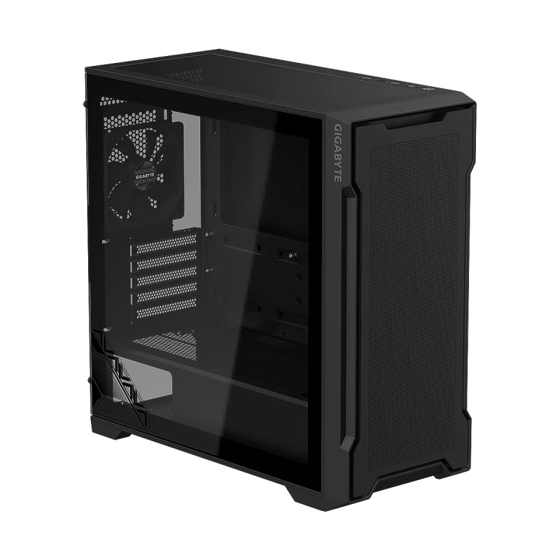CASE GIGABYTE C102 GLASS Mid-Tower  2USB3.0 3-VEN Steel MBO-MiniITX MicroATX Black