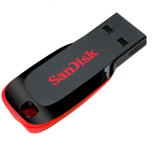 FLASH MEMORY SANDISK 16GB CRUZER BLADE USB NEGRO-ROJO