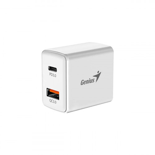 CARGADOR GENIUS PD-20AC 20W DUAL USB 3.0 - USB-C WHITE