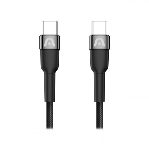 CABLE ARGOM CB-0047BK TYPE-C TO TYPE-C 65 W NYLON 1.8M BLACK