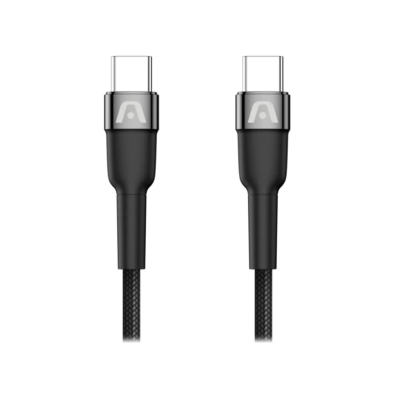 CABLE ARGOM CB-0047BK TYPE-C TO TYPE-C 65 W NYLON 1.8M BLACK