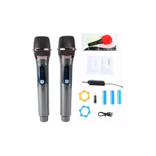 MICROFONO NITRON INALAMBRICO DE MANO 2 CANALES UHF Prodessional Microphone 2