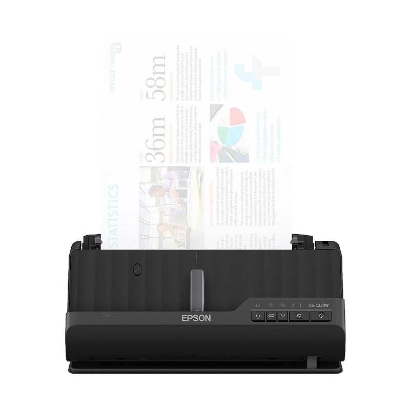 SCANNER EPSON WORKFORCE ES-320W 30PPM-60PPM 600 DPI. USB2.0. WIFI BLACK