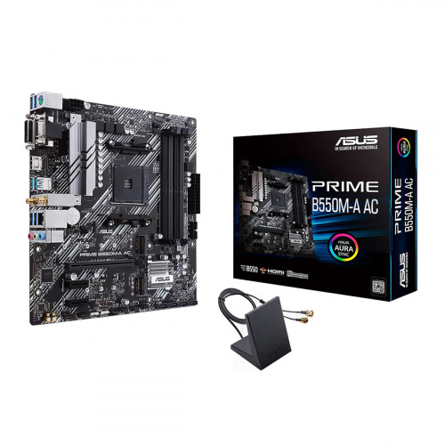 MBO ASUS PRIME B550M-A AC AMD AM4 RYZEN 4DDR4 WIFI HDMI DVI D-SUB 2M.2 1PCIEX16 3PCIE MATX