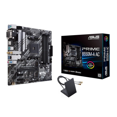 MBO ASUS PRIME B550M-A AC AMD AM4 RYZEN 4DDR4 WIFI HDMI DVI D-SUB 2M.2 1PCIEX16 3PCIE MATX