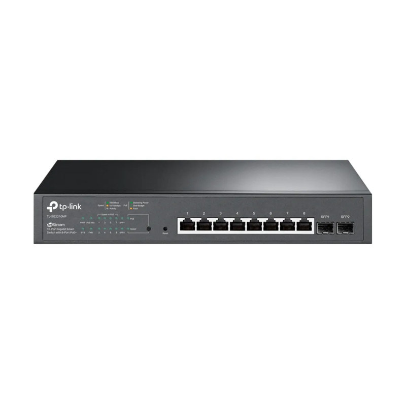 SWITCH INTELIGENTE TPLINK GIGABIT DE 10PUERTOS JetStreem 8P PoE Plus 2P SFP Omada SDN