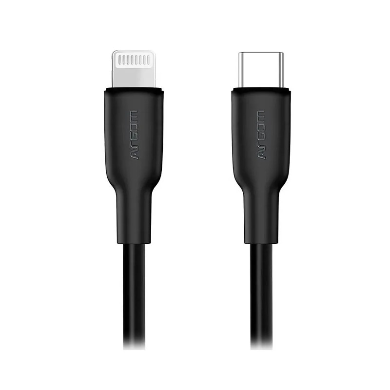 CABLE ARGOM SILICOM TYPE-C TO LIGHTNING 30W 1.8MTS DURA FLEX BLACK