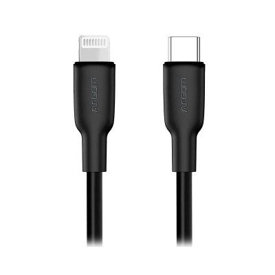 CABLE ARGOM SILICOM TYPE-C TO LIGHTNING 30W 1.8MTS DURA FLEX BLACK