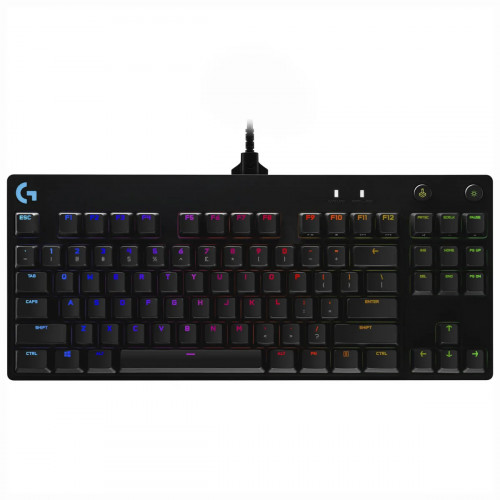 TECLADO LOGITECH GAMER G PRO RGB MECANICO GX AZUL WIRED NEGRO