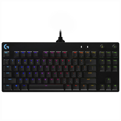 TECLADO LOGITECH GAMER G PRO RGB MECANICO GX AZUL WIRED NEGRO