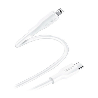 CABLE ARGOM SILICOM TYPE-C TO LIGHTNING 30W 1.8MTS DURA FLEX WHITE