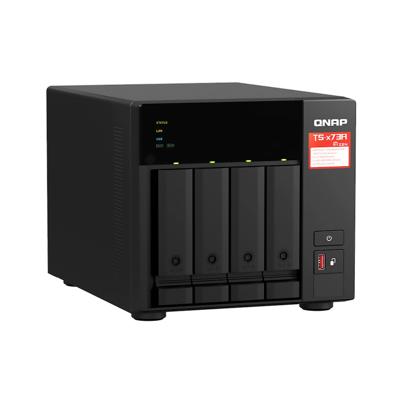 NAS QNAP TS-473A-8G-US 4BAY QC AMD Ryzen V1500B 8GB 2M.2 4x3.5Inch 4USB3.2 SATA 6Gbs  Black