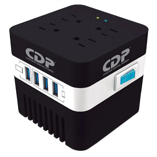 REGULADOR CDP RU-AVR604 600VA-300W-ENTRADA-SALIDA 110VAC-4 NEMA 5-15R-4USB