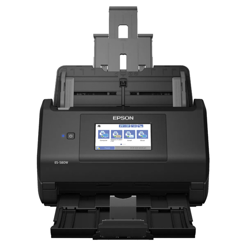 SCANNER EPSON ES-580W WIRELESS DUPLEX TOCHSCREEN 100SHEET ADF OCR NEGRO