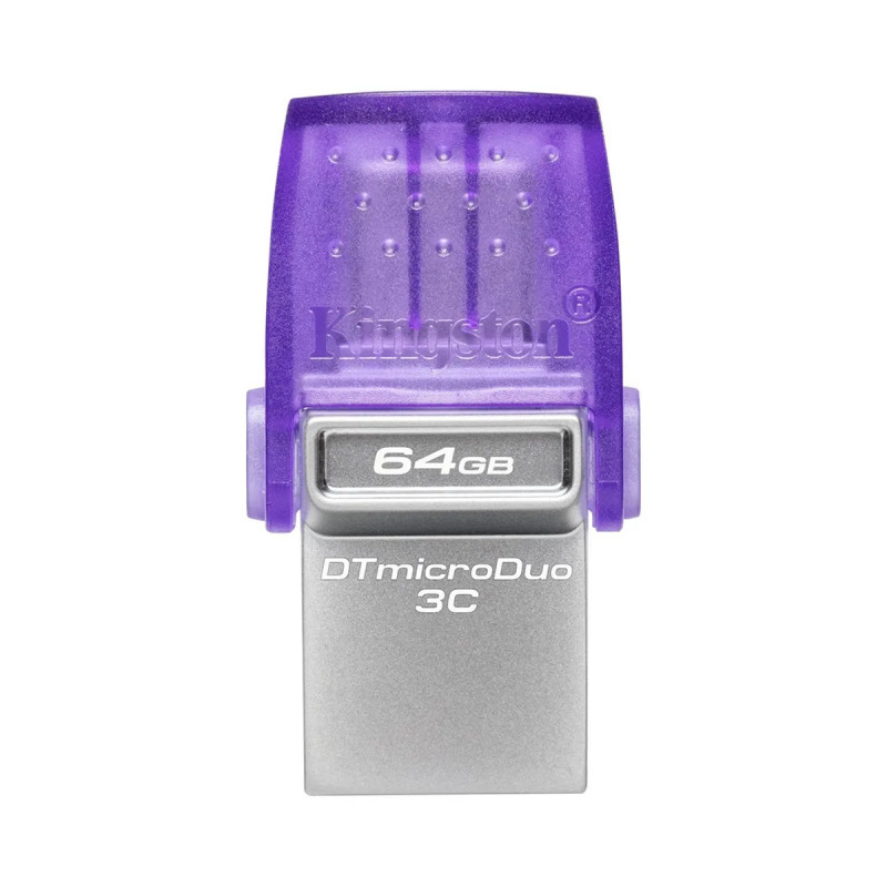 FLASH MEMORY KINGSTON 64GB DATA TRAVELER MICRO-DUO3CG3 TYPE-A - C PURPLE