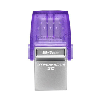 FLASH MEMORY KINGSTON 64GB DATA TRAVELER MICRO-DUO3CG3 TYPE-A - C PURPLE