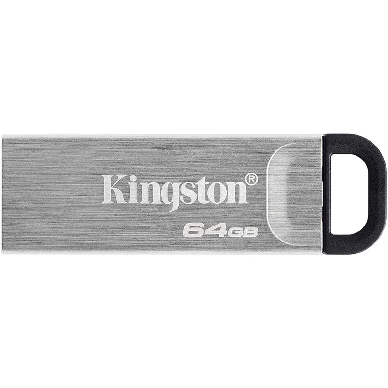 FLASH MEMORY KINGSTON DATATRAVELER KYSON DTKN 64GB USB 3.2 PLATEADO