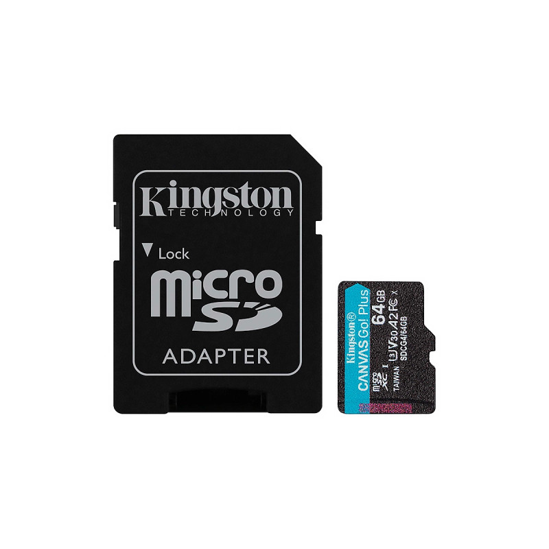 Micro-SDXC 64GB Canvas Go Plus 200MB-s  Categoria 10 A2 U3 V30 Card with Adapter