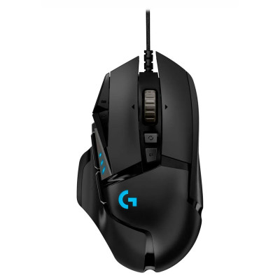 MOUSE LOGITECH GAMING G502 NEGRO HERO 16K G-HUB PESO AJUSTABLE RGB LIGHTSYNC USB ALAMBRICO