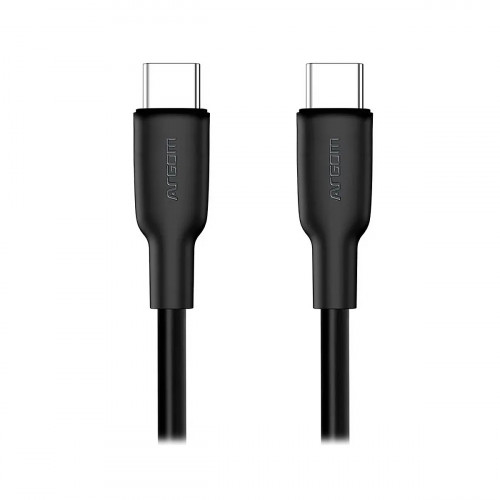 CABLE ARGOM DE SILICONA TYPE C TO TYPE C 65W 1.8MTS DURA FLEX BLACK
