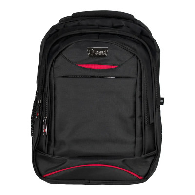 MOCHILA NOTEBOOK QUASAD Q-20002 NYLON 15.6INC. NEGRO-ROJO