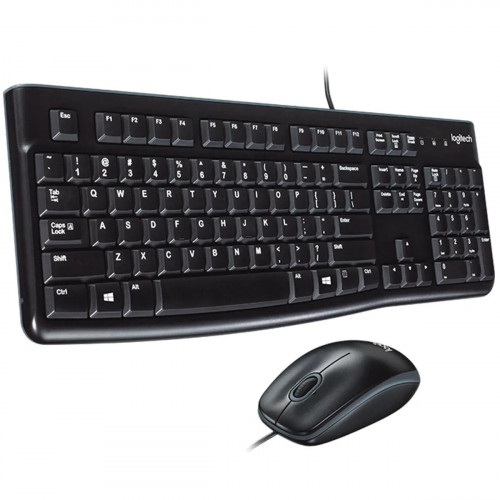 TECLADO-MOUSE COMBO LOGITECH MK120 NEGRO USB PLUG AND PLAY RESISTENTE A SALPICADURAS