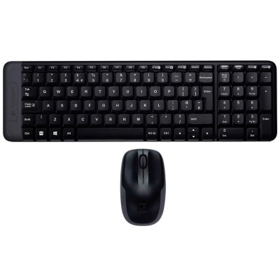 TECLADO-MOUSE COMBO LOGITECH NEGRO MK220 WIRELESS USB PLUG AND PLAY TAMANO COMPACTO