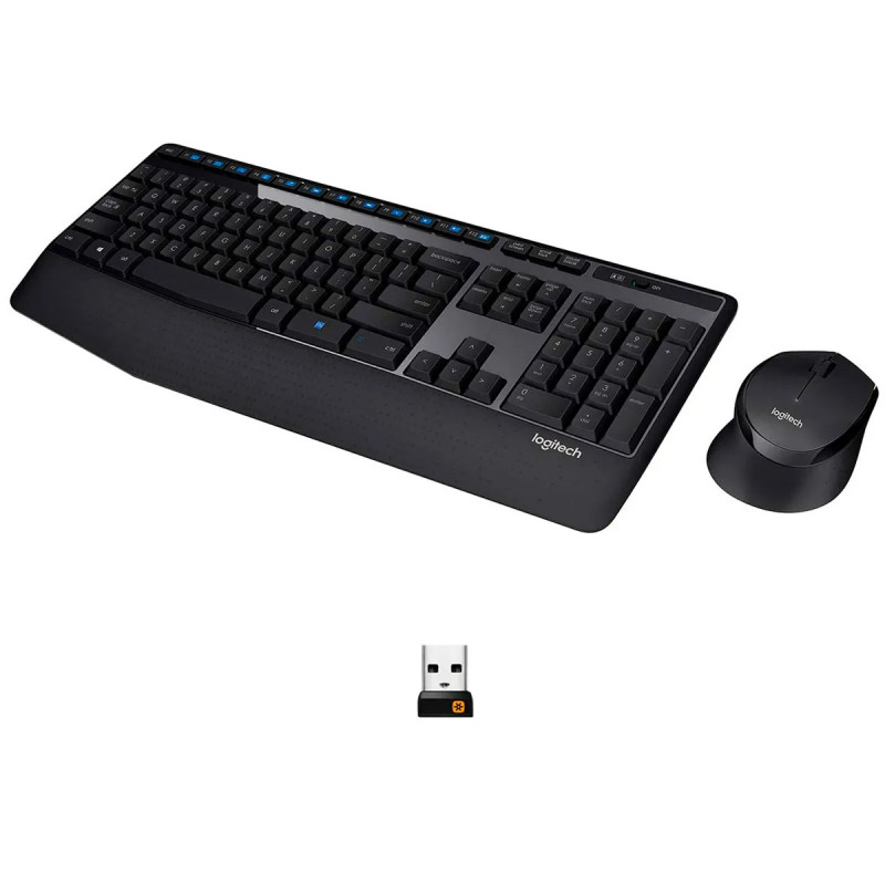 TECLADO-MOUSE COMBO LOGITECH MK345 NEGRO WIRELESS USB RESISTENTE A SALPICADURAS