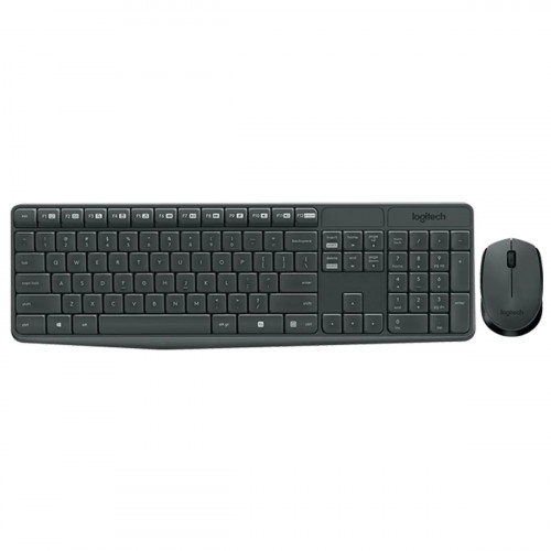 TECLADO-MOUSE COMBO LOGITECH MK235 NEGRO WIRELESS USB RESISTENTE A SALPICADURAS