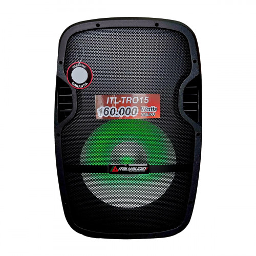 CAJA DE AUDIO ITALY ITL-TRO15 15INCH USB MIC-INH LED SD BT RADIO CTR. REMO. CON RUEDAS-MIC