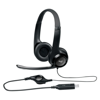 HEADSET LOGITECH H390 NEGRO USB PLUG AND PLAY SUPRESION RUIDO SONIDO ESTEREO