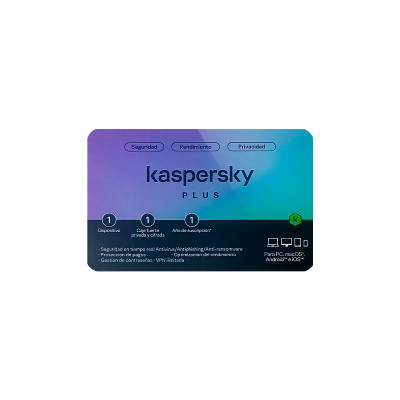 ANTIVIRUS KASPERSKY  PLUS - SEGURIDAD - RENDIMIENTO - PRIVACIDAD - 1 dispositivo