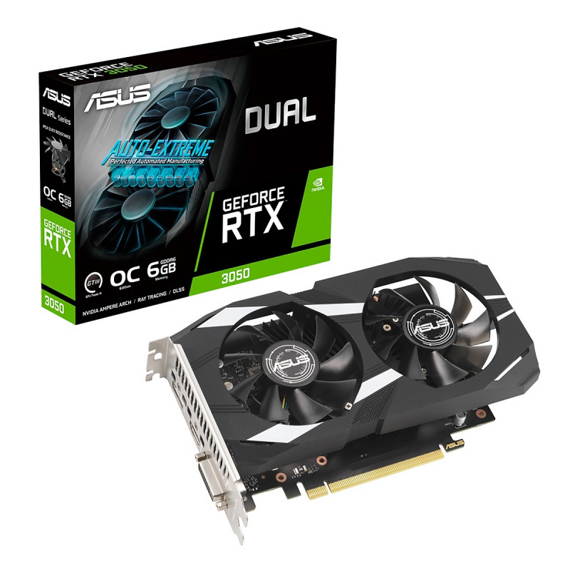 VIDEO ASUS DUAL GEFORCE RTX-3050 OC 6GB GDDR6 96BITS DVI-D HDMI DP PCI EXP. 4.0