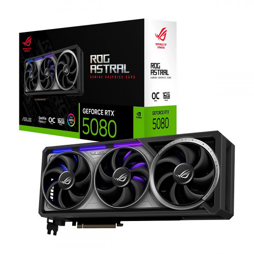 VIDEO ASUS ROG Astral Geforcr RTX-5080 OC EDITION 16GB GDDR7 256BIT 2HDMI 3DP 3Vent PCIe 5.0