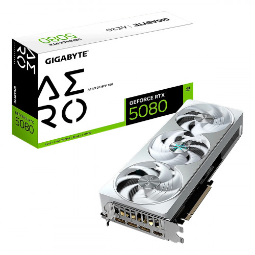 VIDEO GIGABYTE GeForce RTX-5080 AERO OC SFF 16GB 256BIT GDDR7 HDMI 3DP 3Vent.PCIe 5.0