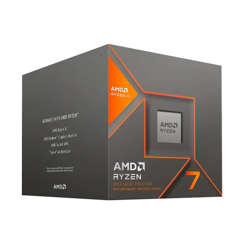PROC. AMD RYZEN 7 8700G AM5 5.1GHZ  8CORE 16HILOS CACHE 24MB 65W WITH THERMAL SOLUTION