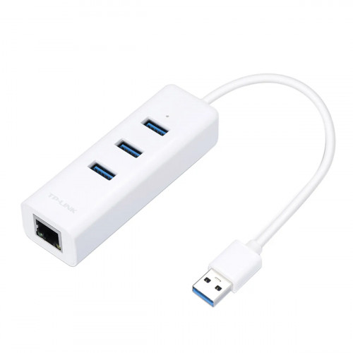 ADAPTADOR USB 2 EN 1 CON HUB DE 3 PUERTOS USB 3.0 Y ADAPTADOR ETHERNET GIGABIT UE330