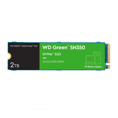 SOLID STATE DRIVE WESTERN DIGITAL 2TB M.2 SN350 PCIE 2280 3D NAND 3200MB-S GREEN