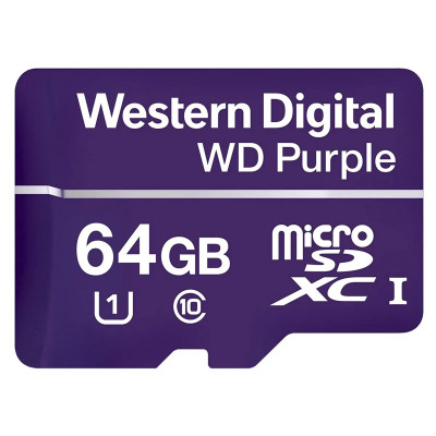 Memory Micro-SD Western Digital 64GB SC QD101 Clase 10 Purple
