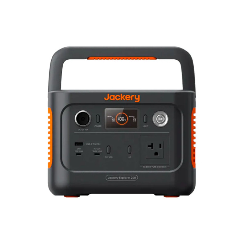 Portable Power Station Jackery 240 v2  256Wh LiFePO4 Battery 300w AC-100W USB-C 1 Char. 2024