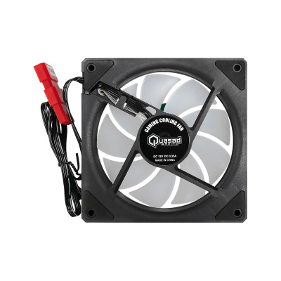 VENTILADOR QUASAD RGB Black Frame and Transparent leaf con 3D Light 4Pin Plastic Bag