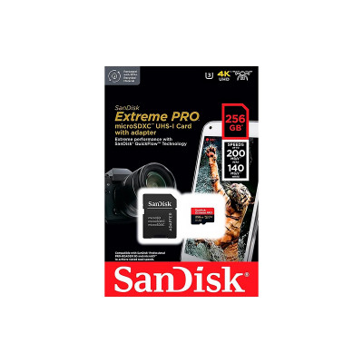 Memory Sandisk Extreme PRO microSDXC UHS-I 256GB 200MB-s