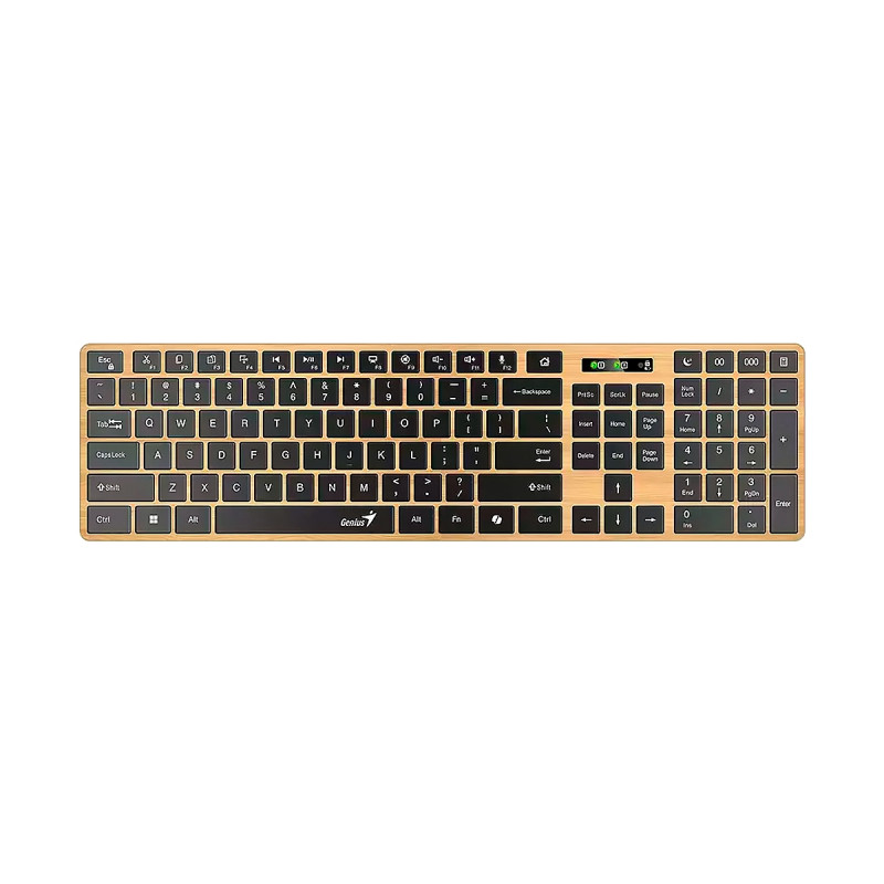 TECLADO GENIUS SlimStar 7250BT Wireless AI BT Pine Wood